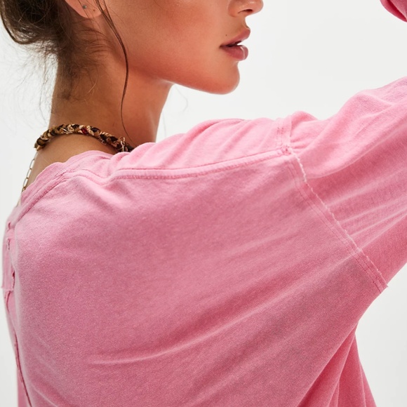 Free People We The Free Nina Long-Sleeve Tee in Flowering Ginger - Picture 3 of 4